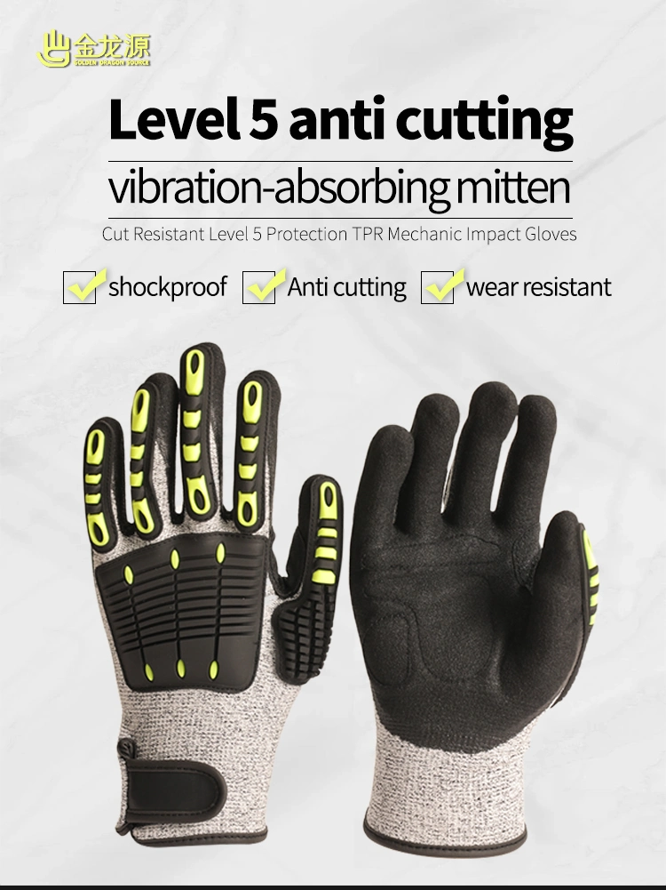 Nmsafety Hppe Cut Proof TPR Impact Resistant PPE Protection Mechanic Work Safety Gloves