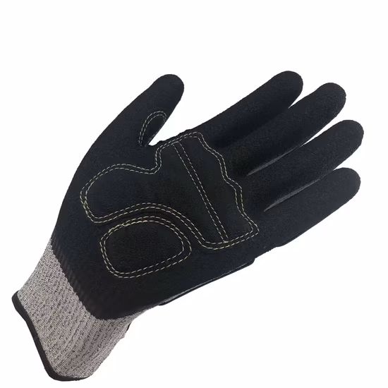 Nmsafety resistente a los cortes TPR anti impacto mano protección trabajo en minas guante