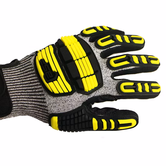 Guantes resistentes a impactos resistentes a cortes mecánicos TPR