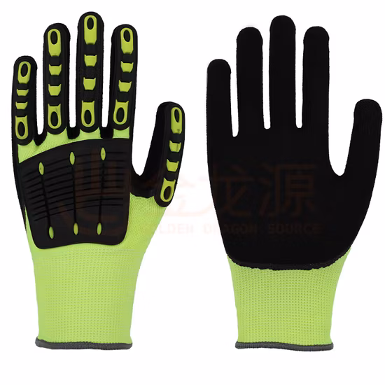 Nmsafety Hppe prueba de corte TPR resistente a los impactos PPE protección mecánica guantes de seguridad en el trabajo
